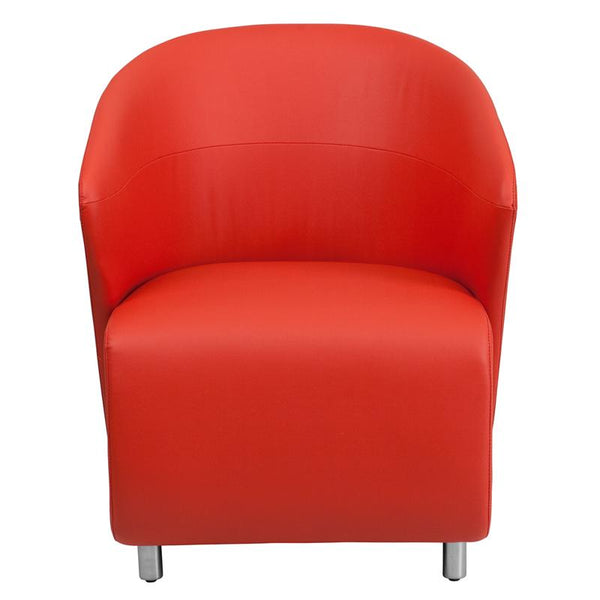 Flash Furniture Red Leather Curved Barrel Back Lounge Chair - ZB-6-GG