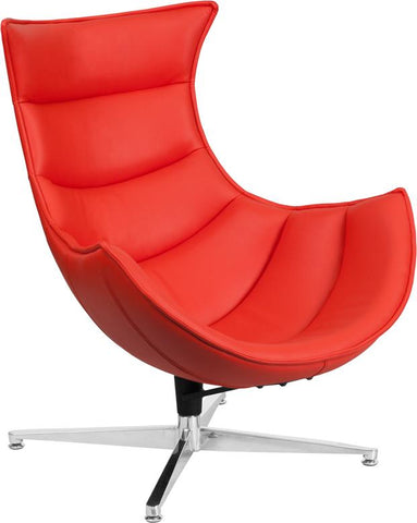 Flash Furniture Red Leather Swivel Cocoon Chair - ZB-34-GG