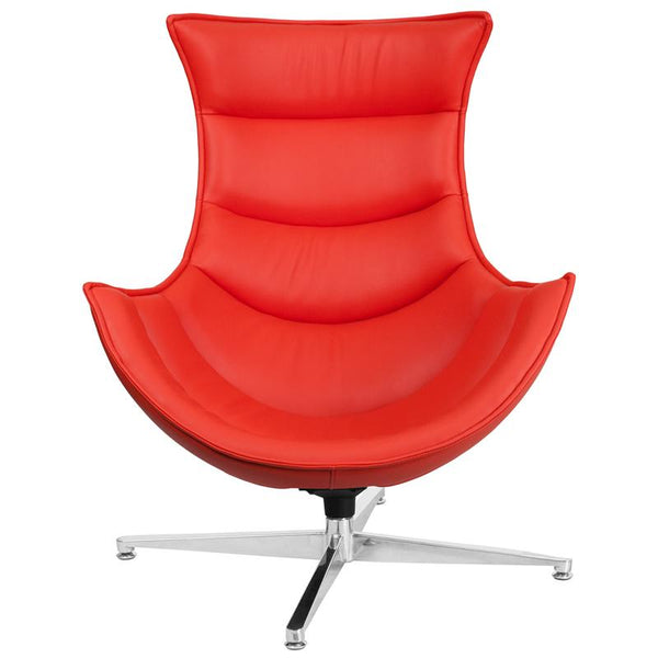 Flash Furniture Red Leather Swivel Cocoon Chair - ZB-34-GG