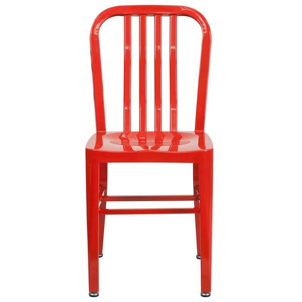 Flash Furniture Red Metal Indoor-Outdoor Chair - CH-61200-18-RED-GG