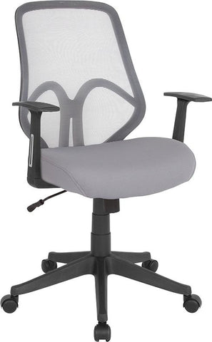 Flash Furniture Salerno Series High Back Light Gray Mesh Chair with Arms - GO-WY-193A-A-LTGY-GG