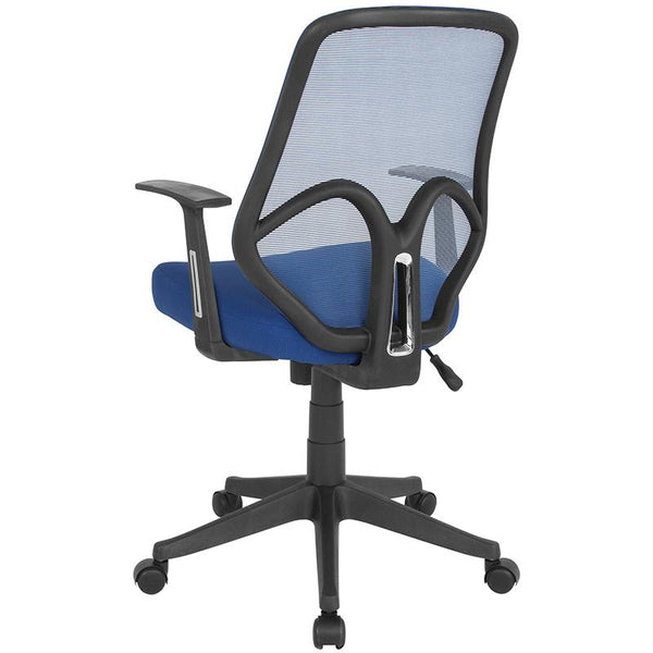 Flash Furniture Salerno Series High Back Navy Mesh Chair with Arms - GO-WY-193A-A-NVY-GG