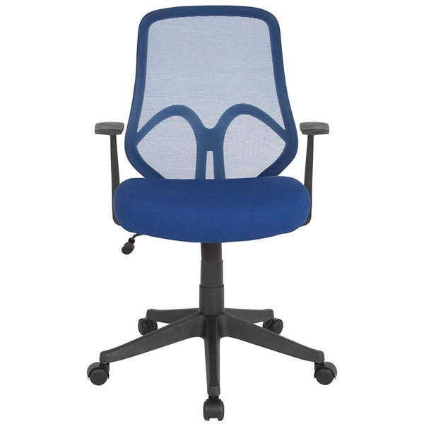 Flash Furniture Salerno Series High Back Navy Mesh Chair with Arms - GO-WY-193A-A-NVY-GG