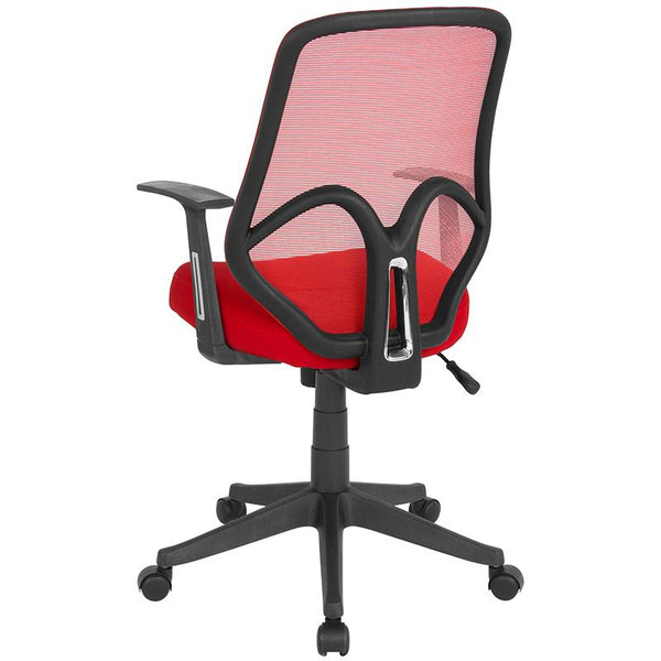 Flash Furniture Salerno Series High Back Red Mesh Chair with Arms - GO-WY-193A-A-RED-GG
