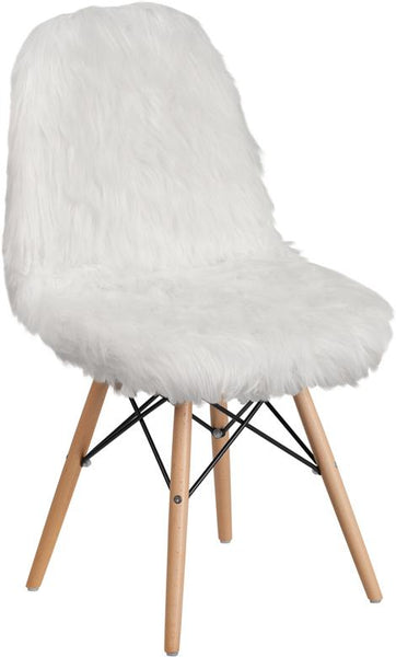 Flash Furniture Shaggy Dog White Accent Chair - DL-10-GG