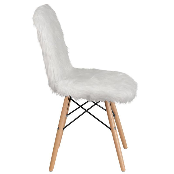 Flash Furniture Shaggy Dog White Accent Chair - DL-10-GG