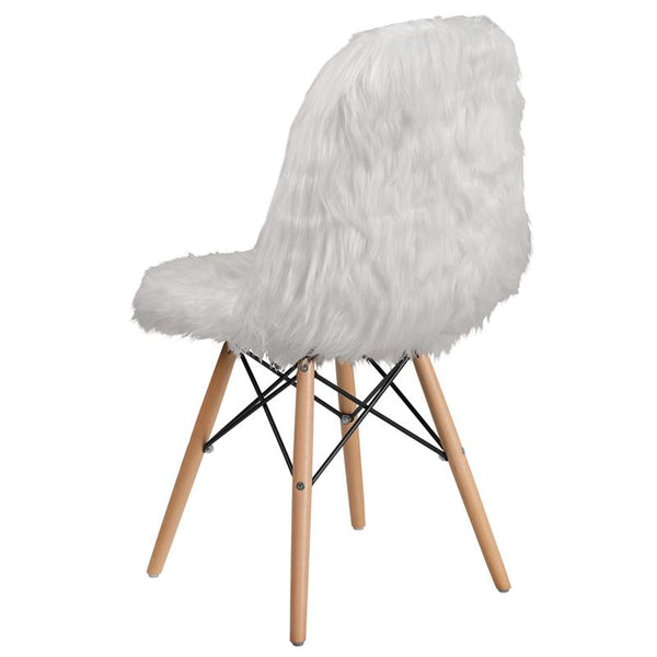 Flash Furniture Shaggy Dog White Accent Chair - DL-10-GG