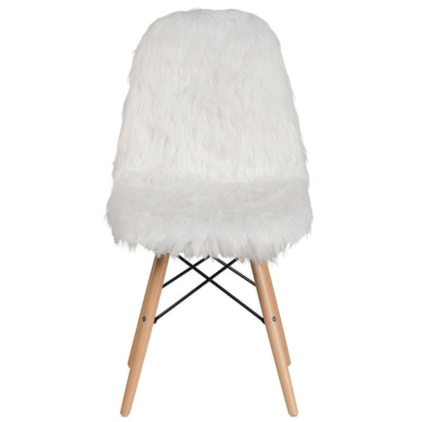 Flash Furniture Shaggy Dog White Accent Chair - DL-10-GG