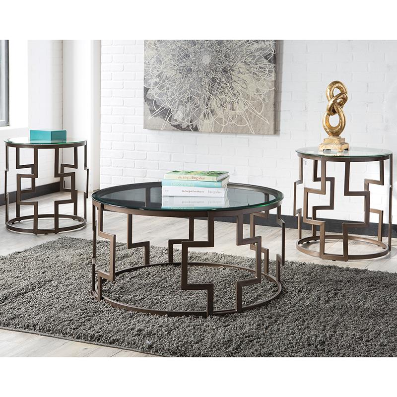 Flash Furniture Signature Design by Ashley Frostine 3 Piece Occasional Table Set - FSD-TS3-10DB-GG