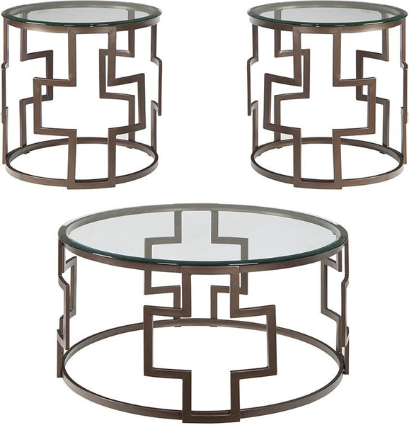 Flash Furniture Signature Design by Ashley Frostine 3 Piece Occasional Table Set - FSD-TS3-10DB-GG