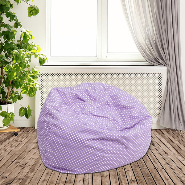 Flash Furniture Small Lavender Dot Kids Bean Bag Chair - DG-BEAN-SMALL-DOT-PUR-GG