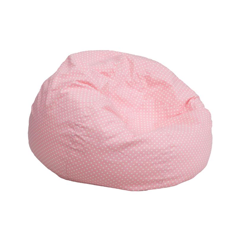 Flash Furniture Small Light Pink Dot Kids Bean Bag Chair - DG-BEAN-SMALL-DOT-PK-GG