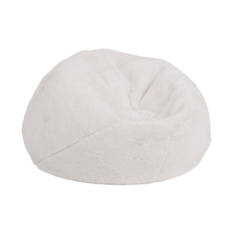 Flash Furniture Small White Furry Kids Bean Bag Chair - DG-BEAN-SMALL-FUR-WH-GG