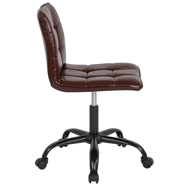 Flash Furniture Sorrento Home and Office Task Chair in Brown Leather - DS-512C-BRN-GG