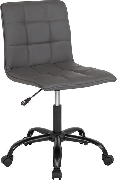 Flash Furniture Sorrento Home and Office Task Chair in Gray Leather - DS-512C-GRY-GG