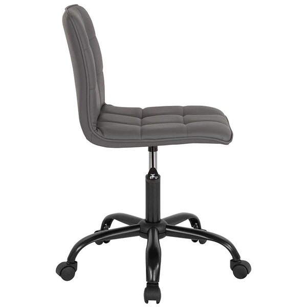 Flash Furniture Sorrento Home and Office Task Chair in Gray Leather - DS-512C-GRY-GG