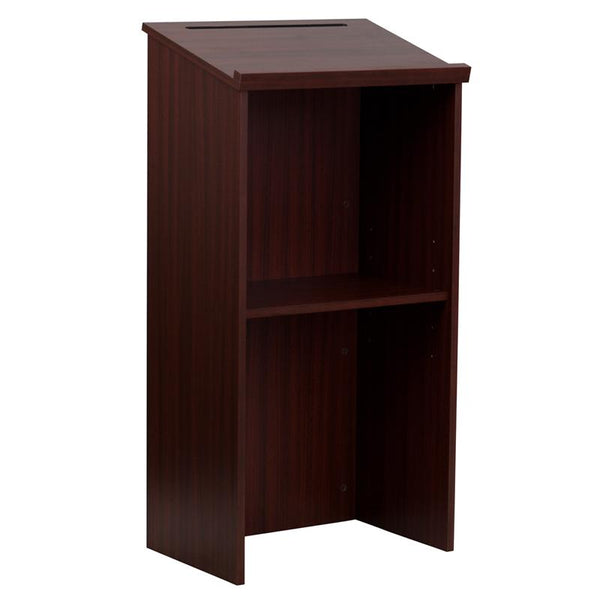 Flash Furniture Stand-Up Wood Lectern in Mahogany - MT-M8830-LECT-MAH-GG