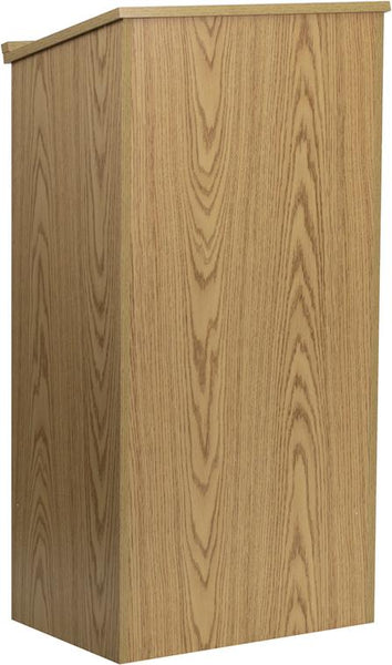 Flash Furniture Stand-Up Wood Lectern in Oak - MT-M8830-LECT-OAK-GG