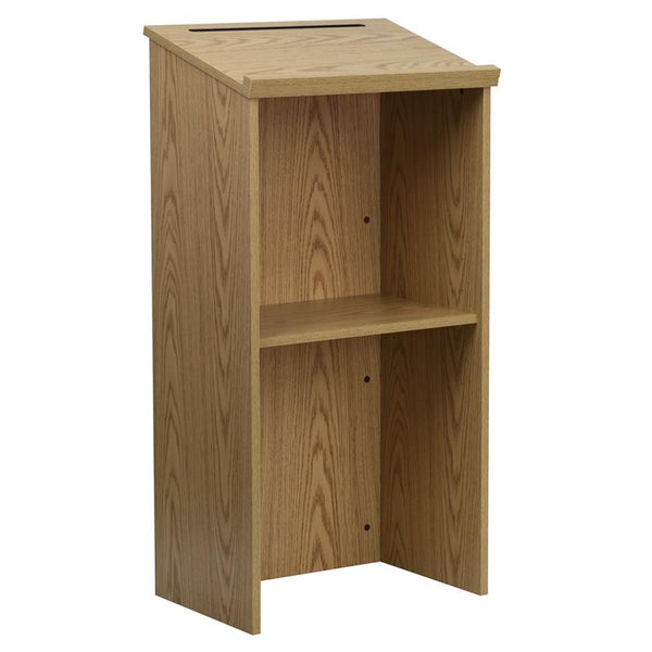 Flash Furniture Stand-Up Wood Lectern in Oak - MT-M8830-LECT-OAK-GG