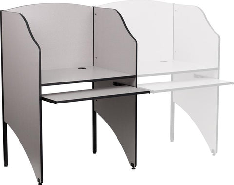 Flash Furniture Starter Study Carrel in Nebula Grey Finish - MT-M6201-GY-GG