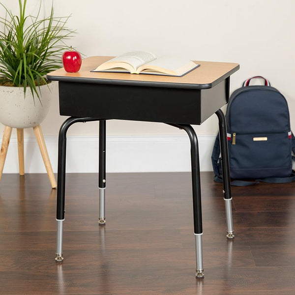 Flash Furniture Student Desk with Open Front Metal Book Box - FD-DESK-GG