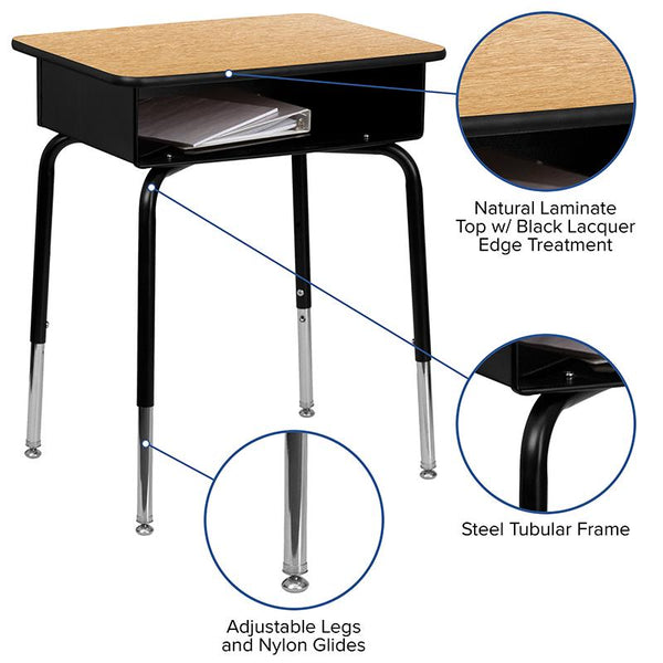 Flash Furniture Student Desk with Open Front Metal Book Box - FD-DESK-GG