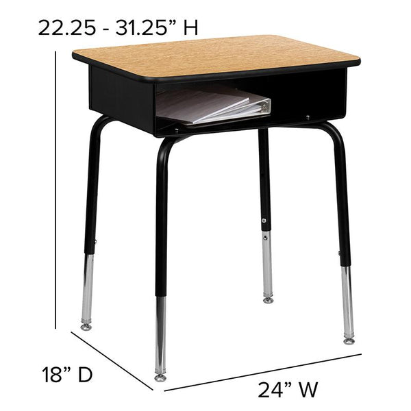 Flash Furniture Student Desk with Open Front Metal Book Box - FD-DESK-GG