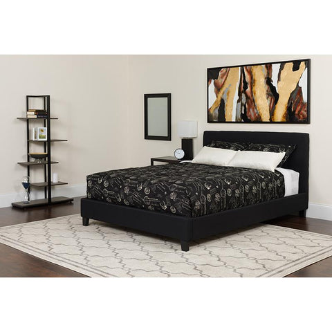 Flash Furniture Tribeca Full Size Tufted Upholstered Platform Bed in Black Fabric - HG-22-GG