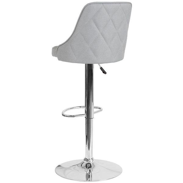 Flash Furniture Trieste Contemporary Adjustable Height Barstool in Light Gray Fabric - DS-8121A-LTG-F-GG