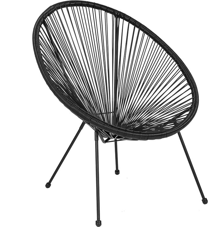 Flash Furniture Valencia Oval Comfort Series Take Ten Black Rattan Lounge Chair - TLH-094-BLACK-GG