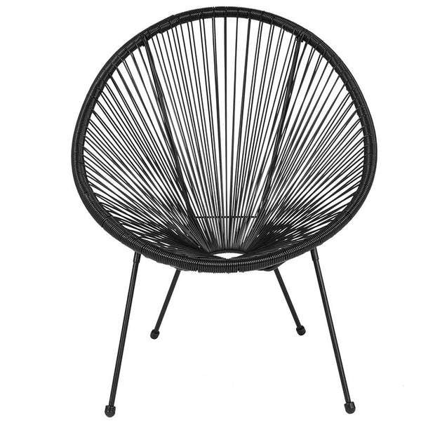 Flash Furniture Valencia Oval Comfort Series Take Ten Black Rattan Lounge Chair - TLH-094-BLACK-GG