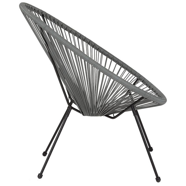 Flash Furniture Valencia Oval Comfort Series Take Ten Grey Rattan Lounge Chair - TLH-094-GREY-GG