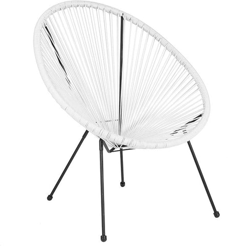 Flash Furniture Valencia Oval Comfort Series Take Ten White Rattan Lounge Chair - TLH-094-WHITE-GG