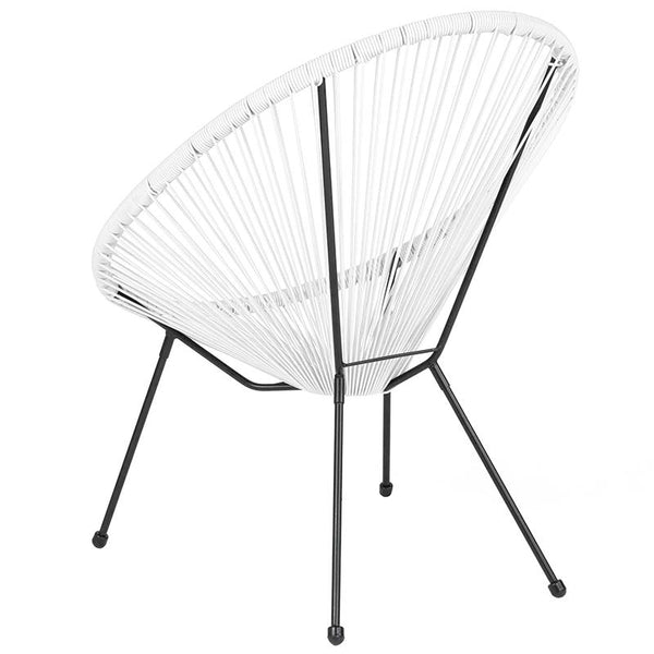 Flash Furniture Valencia Oval Comfort Series Take Ten White Rattan Lounge Chair - TLH-094-WHITE-GG