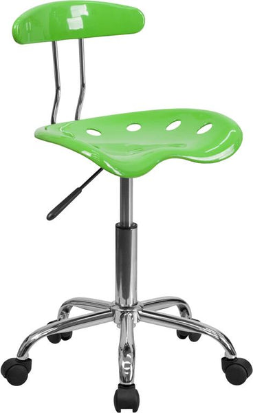 Flash Furniture Vibrant Apple Green and Chrome Swivel Task Chair with Tractor Seat - LF-214-APPLEGREEN-GG