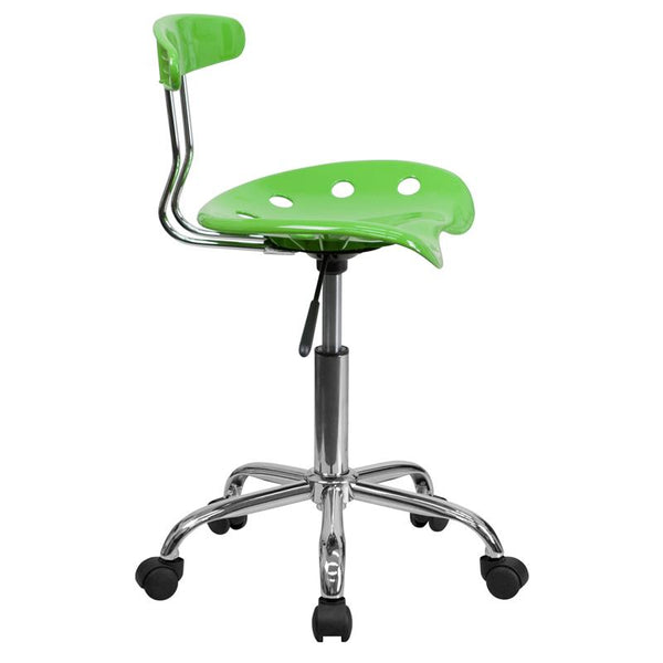 Flash Furniture Vibrant Apple Green and Chrome Swivel Task Chair with Tractor Seat - LF-214-APPLEGREEN-GG