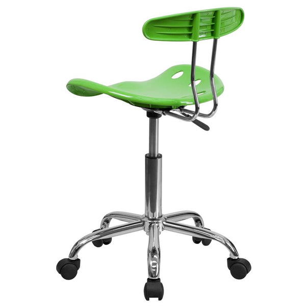 Flash Furniture Vibrant Apple Green and Chrome Swivel Task Chair with Tractor Seat - LF-214-APPLEGREEN-GG