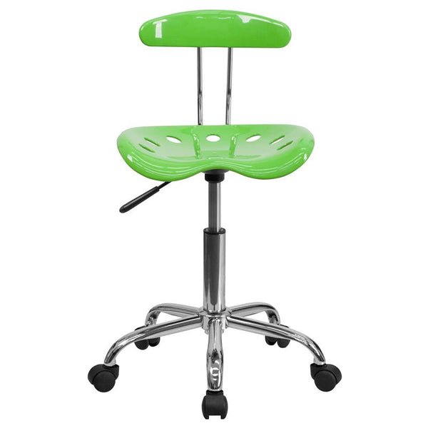 Flash Furniture Vibrant Apple Green and Chrome Swivel Task Chair with Tractor Seat - LF-214-APPLEGREEN-GG