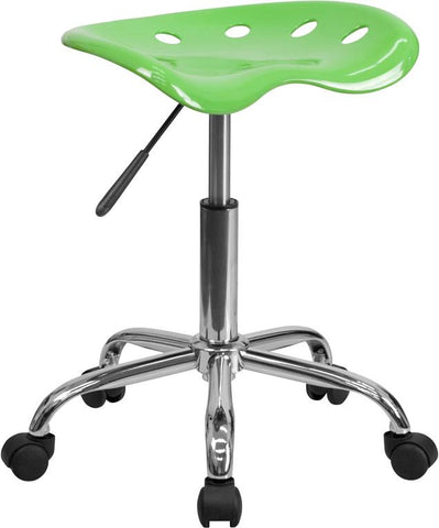 Flash Furniture Vibrant Apple Green Tractor Seat and Chrome Stool - LF-214A-APPLEGREEN-GG