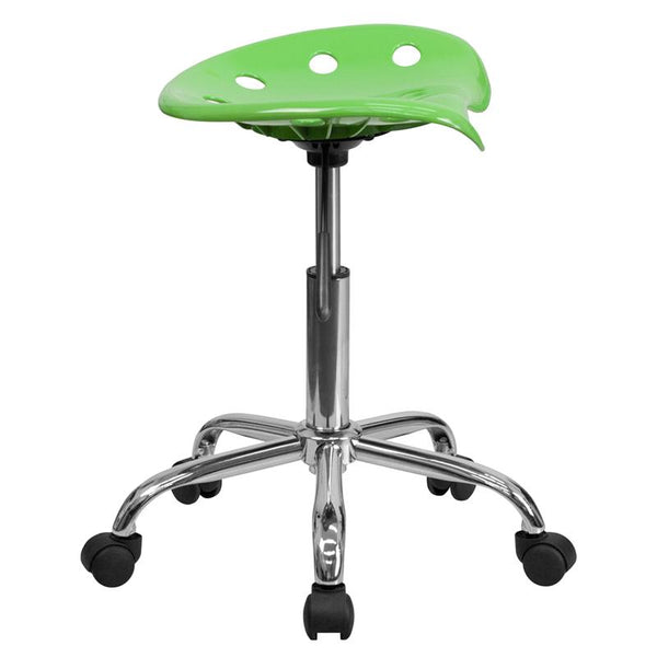 Flash Furniture Vibrant Apple Green Tractor Seat and Chrome Stool - LF-214A-APPLEGREEN-GG