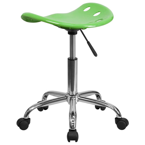 Flash Furniture Vibrant Apple Green Tractor Seat and Chrome Stool - LF-214A-APPLEGREEN-GG