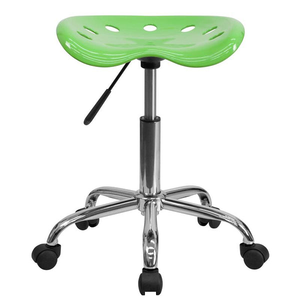 Flash Furniture Vibrant Apple Green Tractor Seat and Chrome Stool - LF-214A-APPLEGREEN-GG