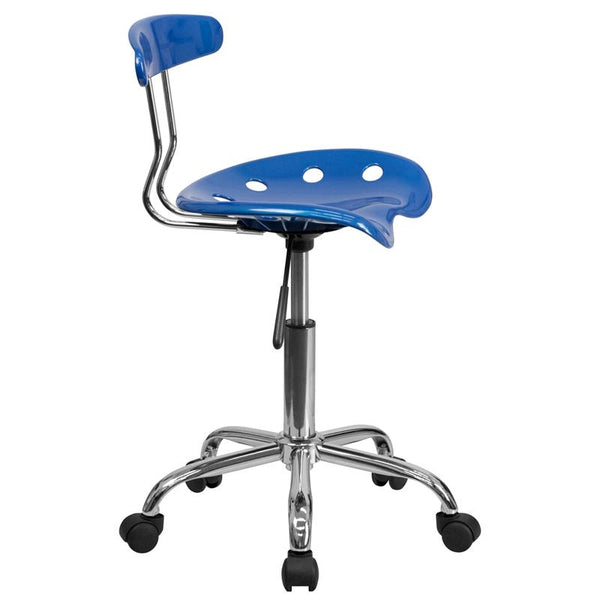 Flash Furniture Vibrant Bright Blue and Chrome Swivel Task Chair with Tractor Seat - LF-214-BRIGHTBLUE-GG