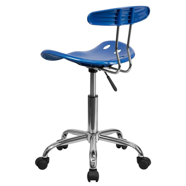 Flash Furniture Vibrant Bright Blue and Chrome Swivel Task Chair with Tractor Seat - LF-214-BRIGHTBLUE-GG