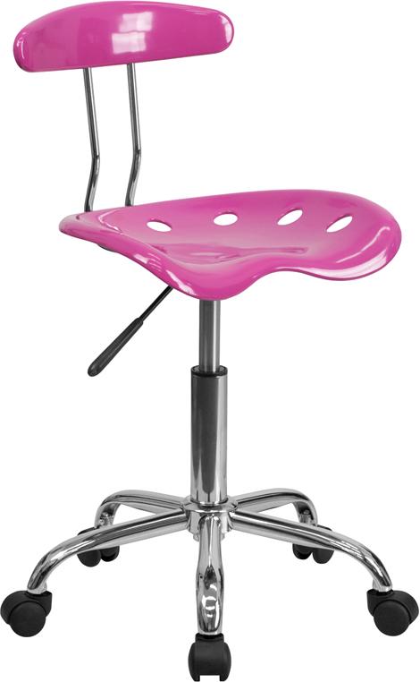 Flash Furniture Vibrant Candy Heart and Chrome Swivel Task Chair with Tractor Seat - LF-214-CANDYHEART-GG