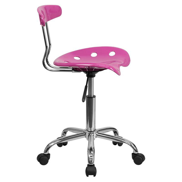 Flash Furniture Vibrant Candy Heart and Chrome Swivel Task Chair with Tractor Seat - LF-214-CANDYHEART-GG