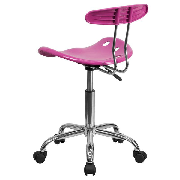 Flash Furniture Vibrant Candy Heart and Chrome Swivel Task Chair with Tractor Seat - LF-214-CANDYHEART-GG