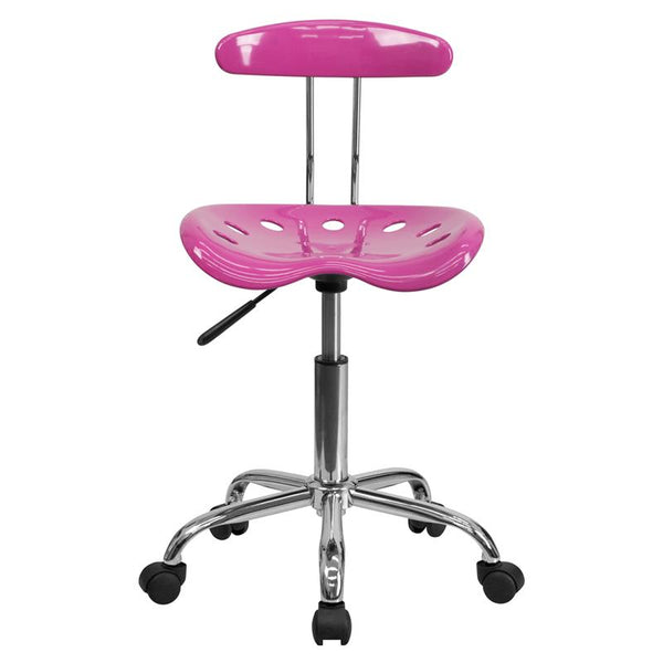 Flash Furniture Vibrant Candy Heart and Chrome Swivel Task Chair with Tractor Seat - LF-214-CANDYHEART-GG