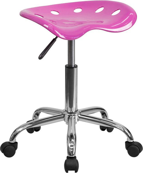 Flash Furniture Vibrant Candy Heart Tractor Seat and Chrome Stool - LF-214A-CANDYHEART-GG