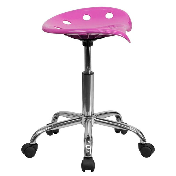 Flash Furniture Vibrant Candy Heart Tractor Seat and Chrome Stool - LF-214A-CANDYHEART-GG